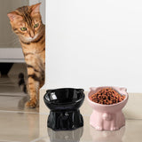 Maxbell Raised Cat Bowl Minimalist Anti Slip Elevated Cat Bowl for Small Medium Dogs Black