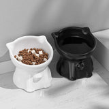 Maxbell Raised Cat Bowl Minimalist Anti Slip Elevated Cat Bowl for Small Medium Dogs Black