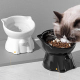 Maxbell Raised Cat Bowl Minimalist Anti Slip Elevated Cat Bowl for Small Medium Dogs Black