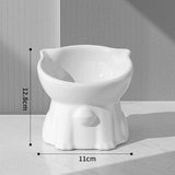 Maxbell Raised Cat Bowl Minimalist Anti Slip Elevated Cat Bowl for Small Medium Dogs White