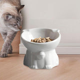 Maxbell Raised Cat Bowl Minimalist Anti Slip Elevated Cat Bowl for Small Medium Dogs White