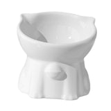 Maxbell Raised Cat Bowl Minimalist Anti Slip Elevated Cat Bowl for Small Medium Dogs White