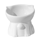 Maxbell Raised Cat Bowl Minimalist Anti Slip Elevated Cat Bowl for Small Medium Dogs White