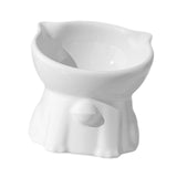 Maxbell Raised Cat Bowl Minimalist Anti Slip Elevated Cat Bowl for Small Medium Dogs White