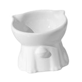 Maxbell Raised Cat Bowl Minimalist Anti Slip Elevated Cat Bowl for Small Medium Dogs White