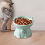 Maxbell Raised Cat Bowl Minimalist Anti Slip Elevated Cat Bowl for Small Medium Dogs Green