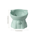 Maxbell Raised Cat Bowl Minimalist Anti Slip Elevated Cat Bowl for Small Medium Dogs Green