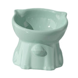 Maxbell Raised Cat Bowl Minimalist Anti Slip Elevated Cat Bowl for Small Medium Dogs Green