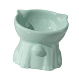 Maxbell Raised Cat Bowl Minimalist Anti Slip Elevated Cat Bowl for Small Medium Dogs Green