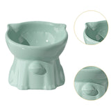 Maxbell Raised Cat Bowl Minimalist Anti Slip Elevated Cat Bowl for Small Medium Dogs Green