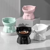 Maxbell Raised Cat Bowl Minimalist Anti Slip Elevated Cat Bowl for Small Medium Dogs Green