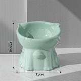 Maxbell Raised Cat Bowl Minimalist Anti Slip Elevated Cat Bowl for Small Medium Dogs Green