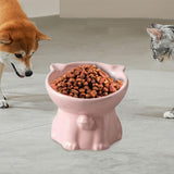 Maxbell Raised Cat Bowl Minimalist Anti Slip Elevated Cat Bowl for Small Medium Dogs Pink