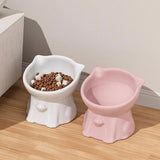 Maxbell Raised Cat Bowl Minimalist Anti Slip Elevated Cat Bowl for Small Medium Dogs Pink