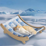 Maxbell Cat Cooling Sleeping Bed Hammock Elevated Couch for Puppy 59x31.5x15cm Blue