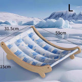 Maxbell Cat Cooling Sleeping Bed Hammock Elevated Couch for Puppy 59x31.5x15cm Blue