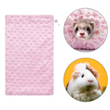 Maxbell Bearded Dragon Bath Towel Ferret Bath Towel Bag for Sugar Gliders Small Pets Pink