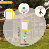 Maxbell 2x Chicken Mirror Toys Interactive Birds Parakeets with Bell Yellow