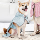Maxbell Dog Bathrobe Towel Wet Walk with Hood Swim for Bath Warm Keeping Dog Towel