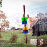 Maxbell Livestock Scratch Brush Efficient 19cmx22cm Horse Brush for Corral Sheep Cow Green and Blue
