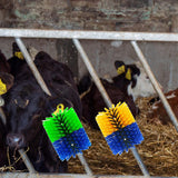 Maxbell Livestock Scratch Brush Efficient 19cmx22cm Horse Brush for Corral Sheep Cow Green and Blue