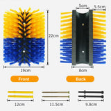 Maxbell Livestock Scratch Brush Efficient 19cmx22cm Horse Brush for Corral Sheep Cow Yellow and Blue