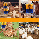 Maxbell Livestock Scratch Brush Efficient 19cmx22cm Horse Brush for Corral Sheep Cow Yellow and Blue