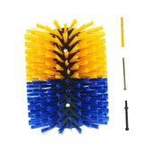 Maxbell Livestock Scratch Brush Efficient 19cmx22cm Horse Brush for Corral Sheep Cow Yellow and Blue