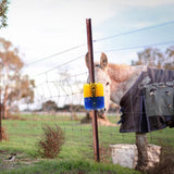 Maxbell Livestock Scratch Brush Efficient 19cmx22cm Horse Brush for Corral Sheep Cow Yellow and Blue