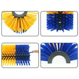Maxbell Livestock Scratch Brush Efficient 19cmx22cm Horse Brush for Corral Sheep Cow Yellow and Blue
