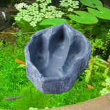 Maxbell Reptile Water Dish Container Easy to Clean Feeder for Chameleon Gecko Grey