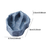 Maxbell Reptile Water Dish Container Easy to Clean Feeder for Chameleon Gecko Grey