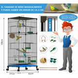 Maxbell Metal Bird Cage Nest Large Standing Parakeet Cage for Parrot Budgies Finches