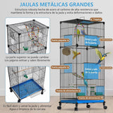Maxbell Metal Bird Cage Nest Large Standing Parakeet Cage for Parrot Budgies Finches