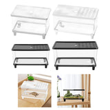 Maxbell Mini Reptile Terrarium Breeding Box Small Lizard Tank for Turtles Fish Frogs 30cmx19.5cmx21cm White