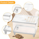 Maxbell Mini Reptile Terrarium Breeding Box Small Lizard Tank for Turtles Fish Frogs 30cmx19.5cmx21cm White