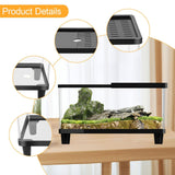 Maxbell Mini Reptile Terrarium Breeding Box Small Lizard Tank for Turtles Fish Frogs 30cmx19.5cmx21cm Black