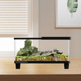 Maxbell Mini Reptile Terrarium Breeding Box Small Lizard Tank for Turtles Fish Frogs 30cmx19.5cmx21cm Black