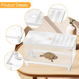 Maxbell Mini Reptile Terrarium Breeding Box Small Lizard Tank for Turtles Fish Frogs 40cmx21.5cmx23cm White