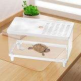 Maxbell Mini Reptile Terrarium Breeding Box Small Lizard Tank for Turtles Fish Frogs 40cmx21.5cmx23cm White