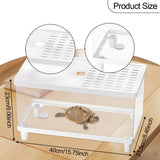 Maxbell Mini Reptile Terrarium Breeding Box Small Lizard Tank for Turtles Fish Frogs 40cmx21.5cmx23cm White