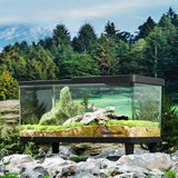 Maxbell Mini Reptile Terrarium Breeding Box Small Lizard Tank for Turtles Fish Frogs 40cmx21.5cmx23cm Black