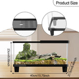 Maxbell Mini Reptile Terrarium Breeding Box Small Lizard Tank for Turtles Fish Frogs 40cmx21.5cmx23cm Black