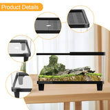Maxbell Mini Reptile Terrarium Breeding Box Small Lizard Tank for Turtles Fish Frogs 40cmx21.5cmx23cm Black