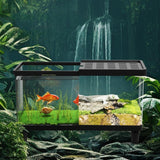 Maxbell Mini Reptile Terrarium Breeding Box Small Lizard Tank for Turtles Fish Frogs 40cmx21.5cmx23cm Black