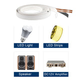 Maxbell Hidden Flat Audio Cable Lighting Power Line for LED Lighting Connection Wall 12mmx5m