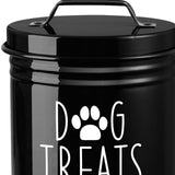Maxbell Dog Food Storage Container Portable Sealing Sturdy Metal Handle 54oz Pet Jar black