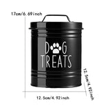 Maxbell Dog Food Storage Container Portable Sealing Sturdy Metal Handle 54oz Pet Jar black