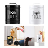 Maxbell Dog Food Storage Container Portable Sealing Sturdy Metal Handle 54oz Pet Jar black