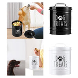 Maxbell Dog Food Storage Container Portable Sealing Sturdy Metal Handle 54oz Pet Jar black